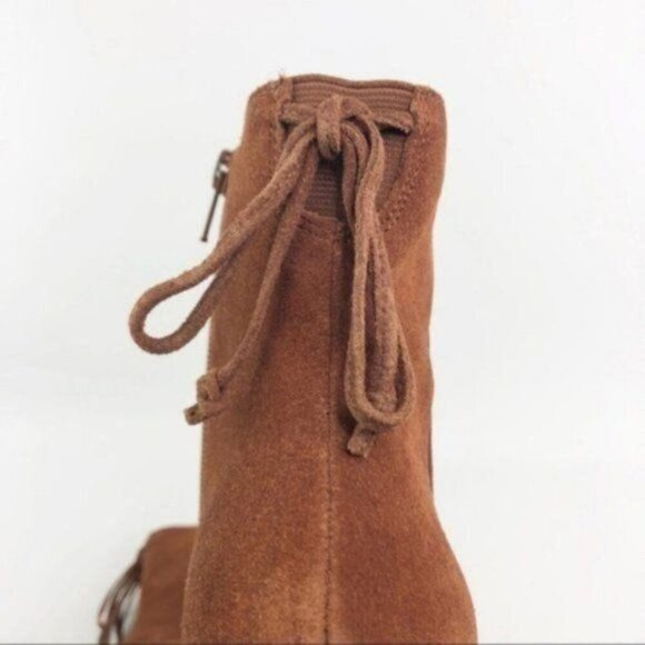 NWT CORSO COMO Tan Cognac Suede Block Heel Booties 8.5 - Picture 5 of 8